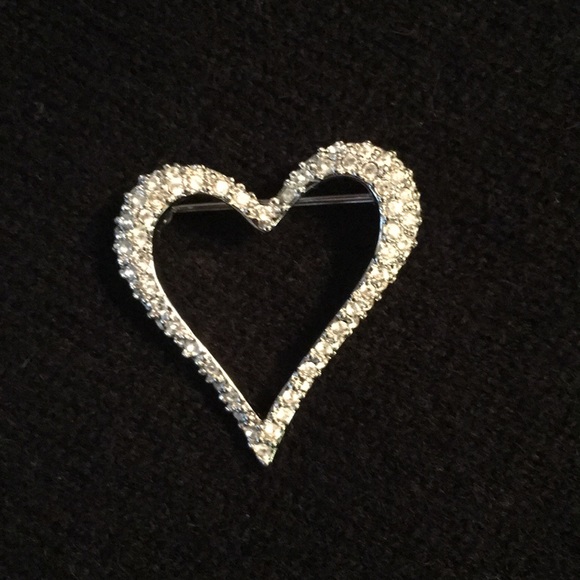 Swarovski Jewelry - Classic Swarovski pave Crystal heart pin.